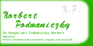 norbert podmaniczky business card